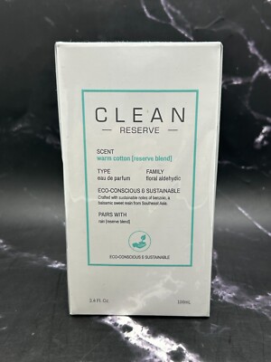 Clean Reserve Warm Cotton Eau De Parfum Floral Aldehydic - 3.4 oz - BNIB Sealed