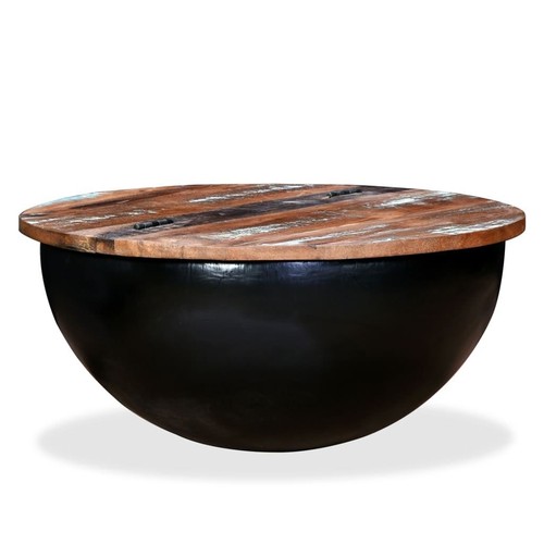 Bowl Shaped Base Coffee Table With Storage Industrial Style Home Furniture Decor - Picture 6 of 11