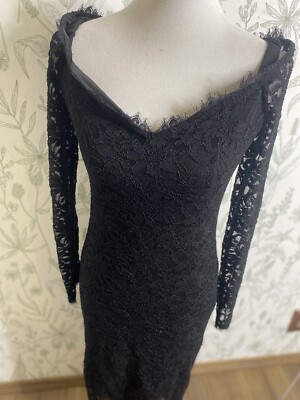 Marina Black Lace Long Sleeve Sheath Dress MIDI Dress Size 8 Off Shoulder | eBay Marina Black Lace Long Sleeve Sheath Dress MIDI Dress Size 8 Off Shoulder | eBay