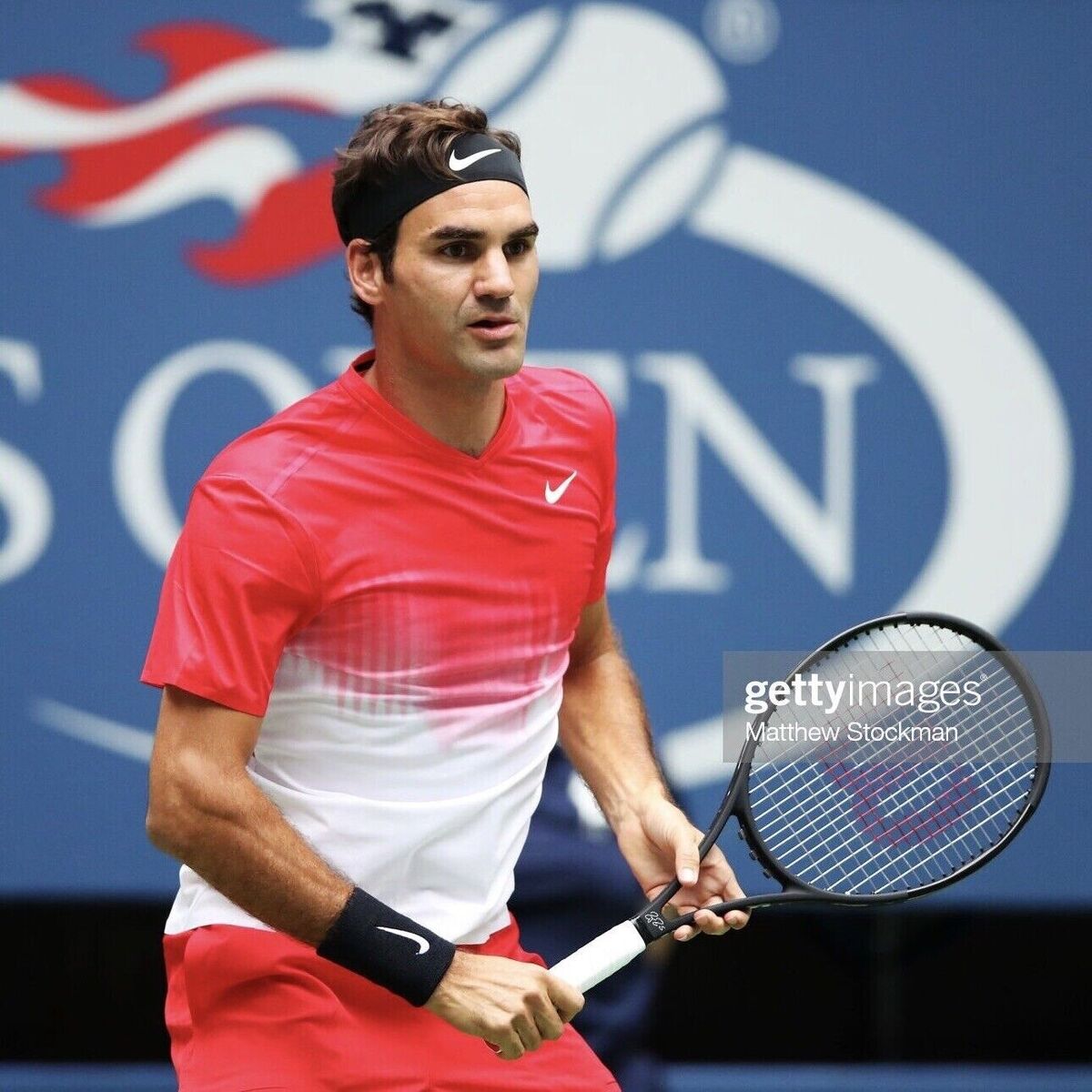 Nike Roger Federer RF 2017 US Open Polo Tennis Shirt V-Neck Nike Roger Federer RF 2017 US Open Polo Tennis Shirt V-Neck