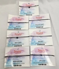 Drishti Handmade Necklace Lot of 7.  Gems Amethyst, Lava Rock, Quartz and more.