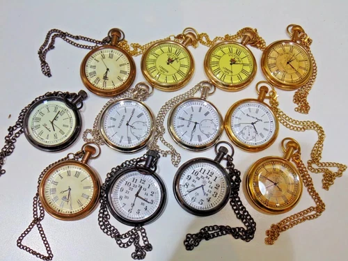 Lot of 12Watch elgin vintage pocket Collectible Antique Brass Pocket Watch GIFT
