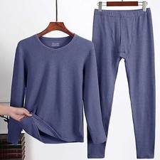 Long Johns Thermal Underwear for Men Cotton Warm Base Layer Set for Cold Weather