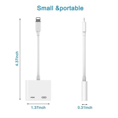Lighting to HDMI Cable Adapter, 4k 60Hz Lighting Digital AV Adapter Converter - 第 3/6 張圖片