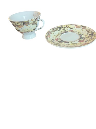 Victorian Trading Co July Teacup & Saucer Set Floral Design Bone China With Box - Picture 7 of 18