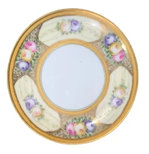 ANTIQUE RS GERMANY, TILLOWITZ PLATE w ROSES, GOLD, REINHOLD SCHLEGELMILCH EUC