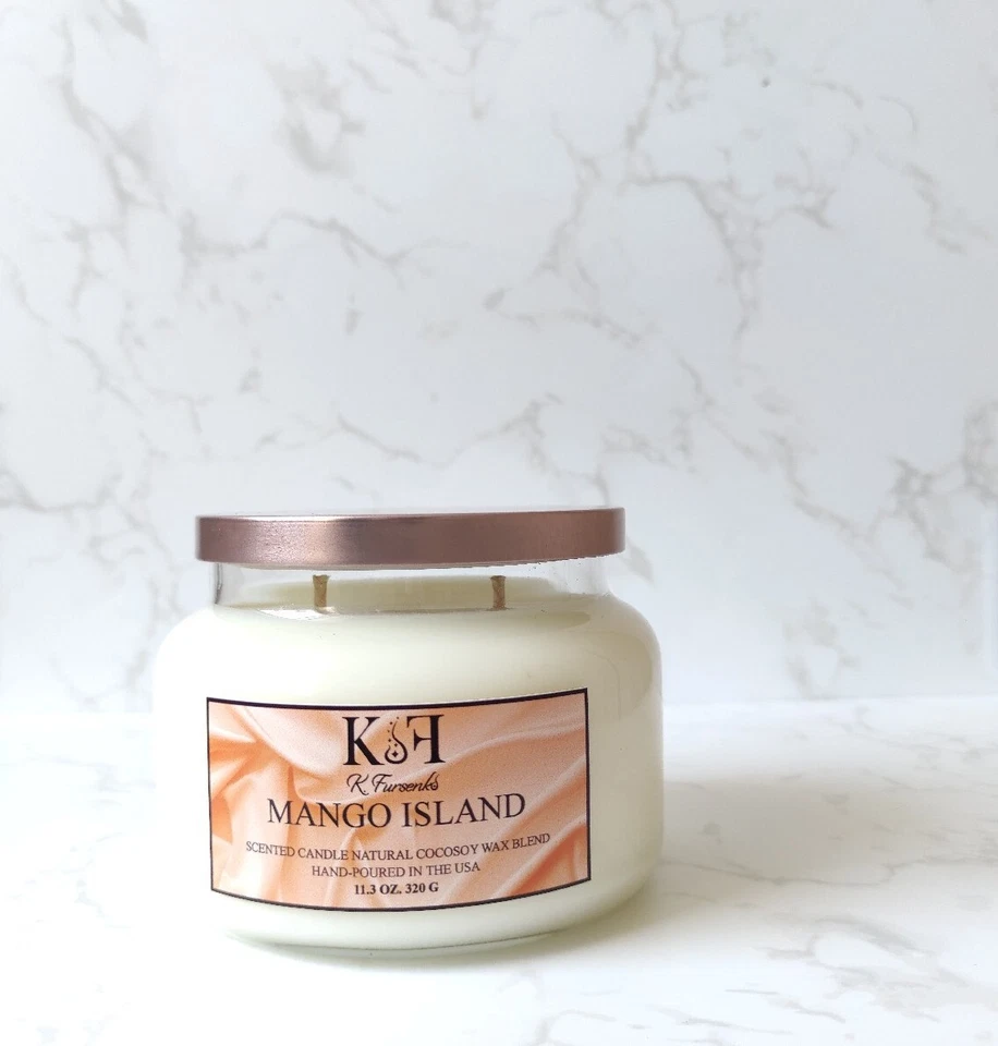 KFursenko Mango Island, Hand-crafted Shining Scented Candle,11.3 oz, 320g - Image 2 of 4