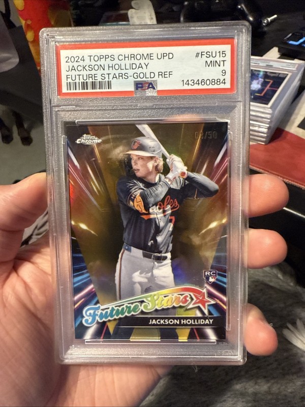 2024 topps chrome upd jackson holliday future stars gold ref Psa 9