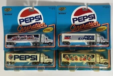 Road Champs HO Scale Pepsi Kenworth Semi Truck Lot Of 4 On Card Generation