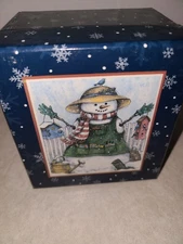 Lang and Wise Waiting For Spring Snowman Birds EUC