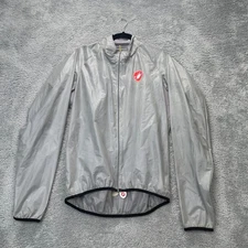 Castelli Jacket Mens XXL Gray Cycling Windbreaker Full Zip Lightweight Bicycle