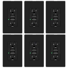 GFCI Outlet 15 Amp with Wall Plates Tamper Resistant Electrical Receptacle 6Pack