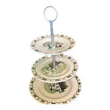 Metlox Poppytrail Homestead Provincial 3-Tier Serving Stand Trays/Bowls/Plates