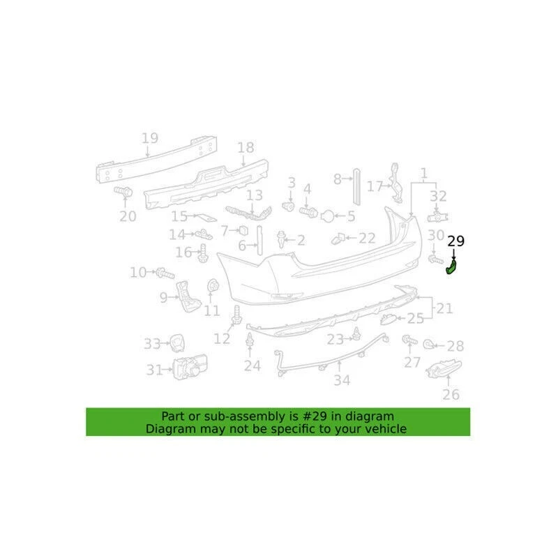 Luz reflectora lateral para parachoques trasero izquierdo apta para Lexus ES350 ES300h 2013-18 Foto 3 de 4