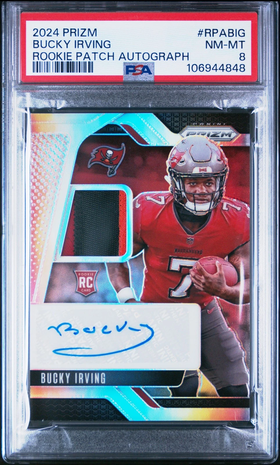 Bucky Irving Panini Prizm Rookie Patch Autographs #RPABIG Base