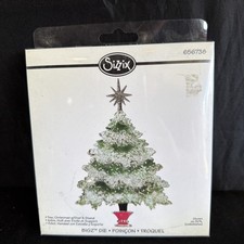 Sizzix Bigz Christmas Tree w/ Star Die 666738 Retired Scrapbook Card Die