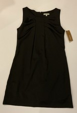 NWT Boutique Dress M Black Shift Career LBD Work Classic Preppy Capsule Office