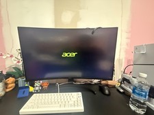 Acer - Nitro Gaming 31.5" Curved WQHD 180Hz 1ms FreeSync Premium Gaming Monitor