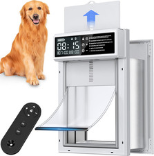 Automatic Dog Door with Timer, Smart Electric Pet Door with Anti-Pinch Sensor, R