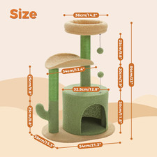 Flower Cat Tree for Indoor Cats, Small Cat Tower with Sisal Scratching Post, Sof
