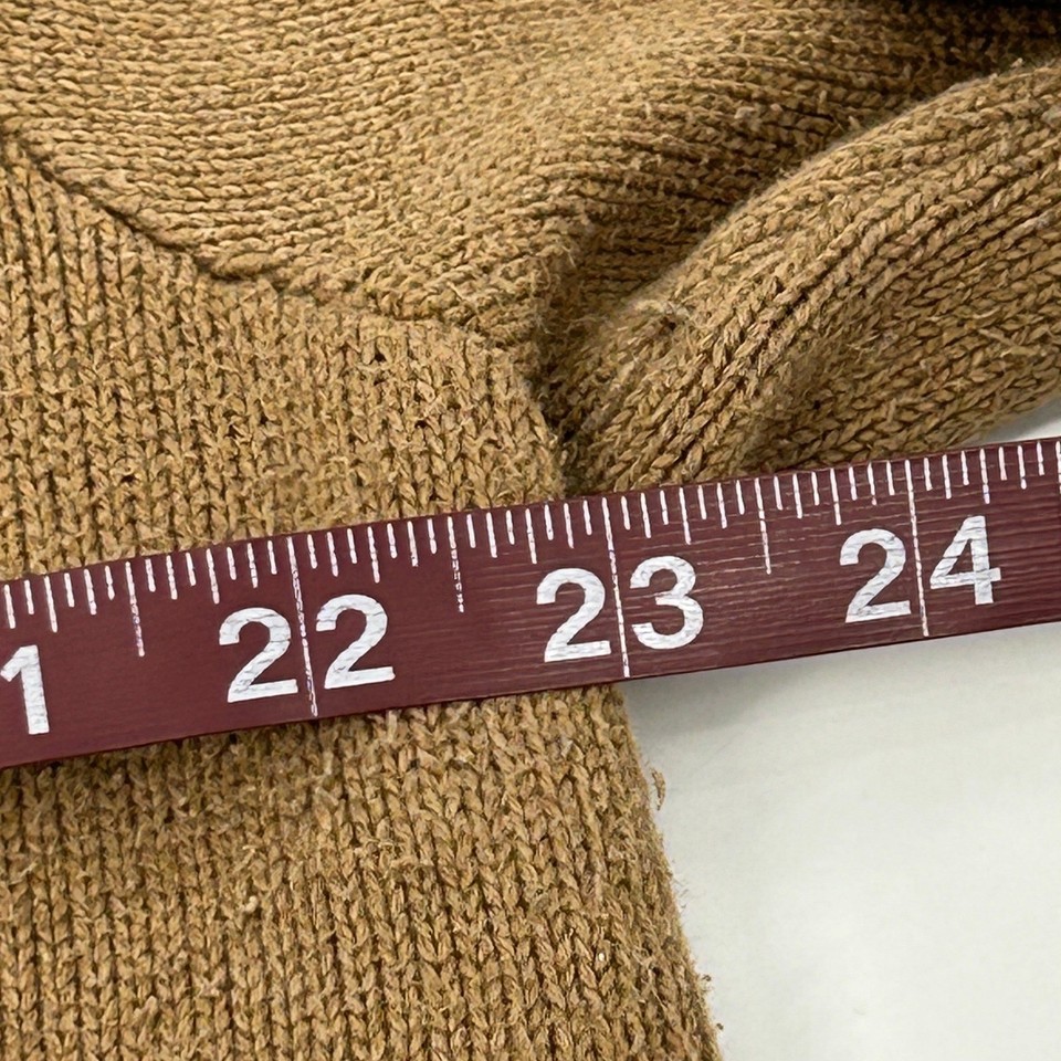 Polo Ralph Lauren Sweater Mens Large Brown Mock Neck Quarter Button ...