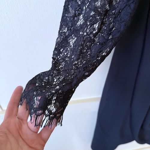 City Chic Women's Blue Lace Long Sleeve Tulip Elegant Dress Plus Size M/18 New - Picture 6 of 11