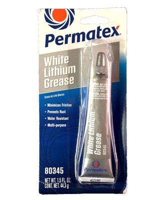 Permatex 80345 White Lithium Grease 1.5oz Tube All-Purpose Waterproof Lubricant