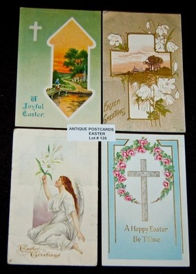 ANTIQUE Postcards Lot of 4 Over 110 Years Old Lot#135 Easter