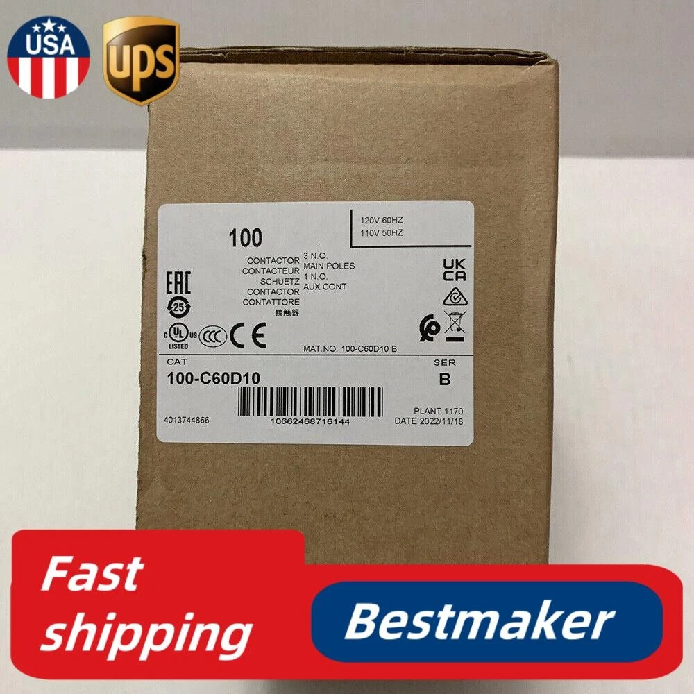New AB 100-C60D10 Ser B Contactor 100C60D10 110/120V 60Hz US Free Tax