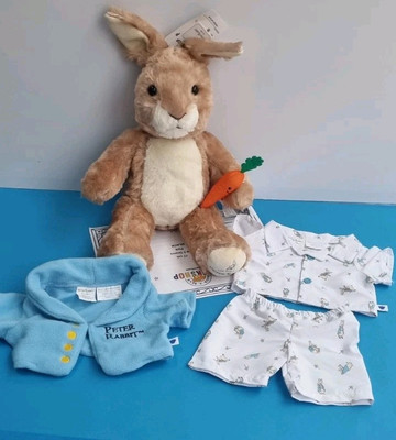 Build A Bear Peter Rabbit Hase Kaninchen Paket mit Jacke & Schlafanzug neu mit Etikett 