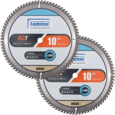 Luckyway 10 Inch Table Saw Blade, Miter Blade 2-Pack, 80T Fine 80T*2 