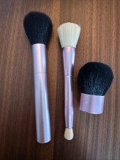 MALLY DOUBLE ENDED BRUSH, Mini Kabuki, Powder Brush 3 PIECE LOT NWOB