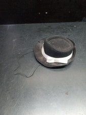 DOLL Toy BLACK COWBOY HAT 5-1/4" White BAND Plastic Felt Covered