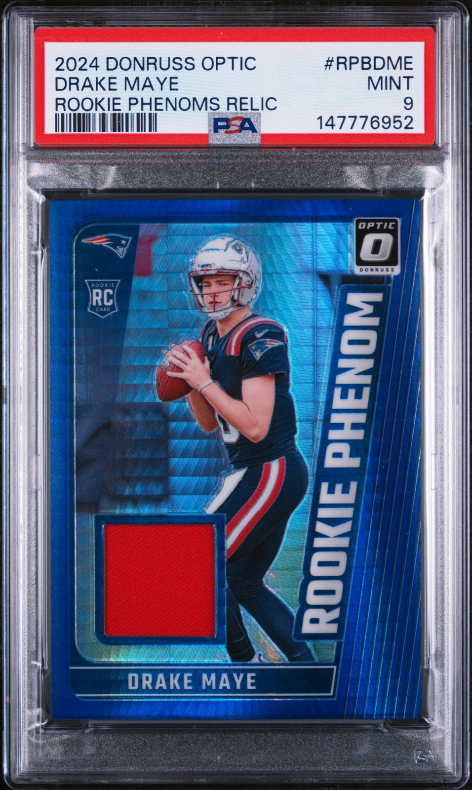 2024 PANINI DONRUSS OPTIC ROOKIE PHENOMS RELICS #RPBDME DRAKE MAYE PSA 9