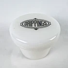 New ListingVtg 1940s Hazel Atlas Milk Glass Drippings Grease Jar White w/ Black Lettering