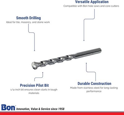 Bon Tool 1/4'' Masonry Pilot Bit for Hole saws