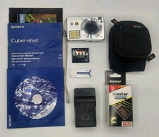 Sony CyberShot DSC-W120 7.2MP Digital Camera Silver w/Charger Battery TESTED