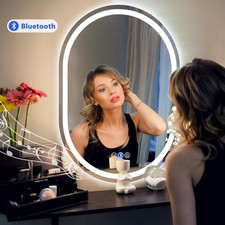 500x700mm Mirror Bedroom Makeup Bluetooth W/ LED Lights Wall Mounted Demister