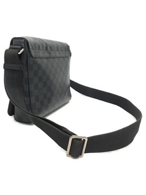 Louis Vuitton District Shoulder Bag PM Grey Leather for sale