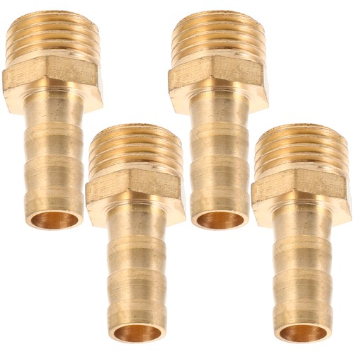4 Pcs Brass Hose Fittings Air Compressor Pipe Connector Connectors - Picture 2 of 12