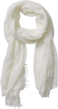 Cotton Blend Vintage Soft Scarf with Fringed Edges