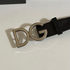 Dolce&Gabbana Men Belt Black Size 95cm Good condition DG Logo Buckle Luxury ITA