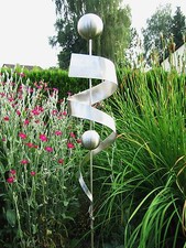 Gartenstecker Gartendeko Stele Edelstahl  Skulptur Rostfrei Kugel Nr.31