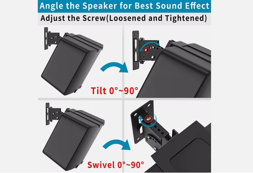 Altavoz Montaje en Pared Sonos Five & Play 5 Gen 2, Soporte Ajustable Inclinable y Giratorio Foto 4 de 4