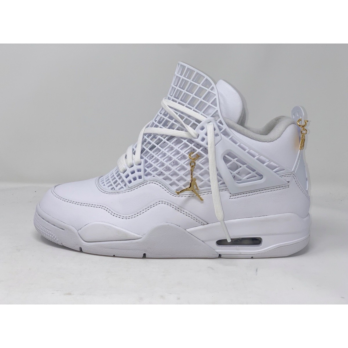 Air Jordan 4 'Net' Triple White Sneakers, Size 9.5 FN7251-107 BNIB