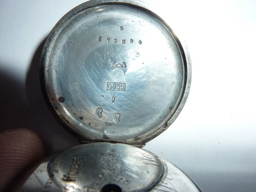 ANTIQUE SILVER SWISS B & Co LADIES POCKET WATCH W WATERS KINGSTOWN CA 1902 43.8G - Picture 8 of 15