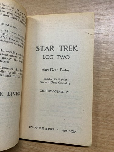 1974" Star Trek Log Dos" Alan Dean Foster Fiction USA Libro de Bolsillo (P2) - Imagen 6 de 12