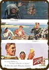 1950 SCUBA Dive Diving & SCHLITZ BEER Vintage Look DECORATIVE REPLICA METAL SIGN