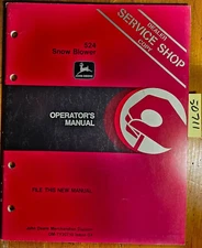 John Deere 524 Snow Blower Owner's Operator's Manual OM-TY20710 G4 7/84