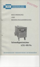 Linde Schweißgleichrichter LCG 435 Pu Betriebsanleitung Original